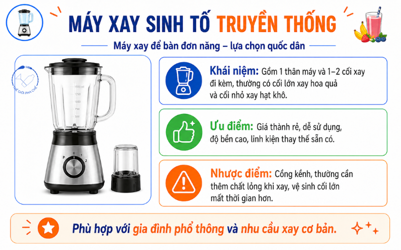 M&aacute;y xay sinh tố truyền thống