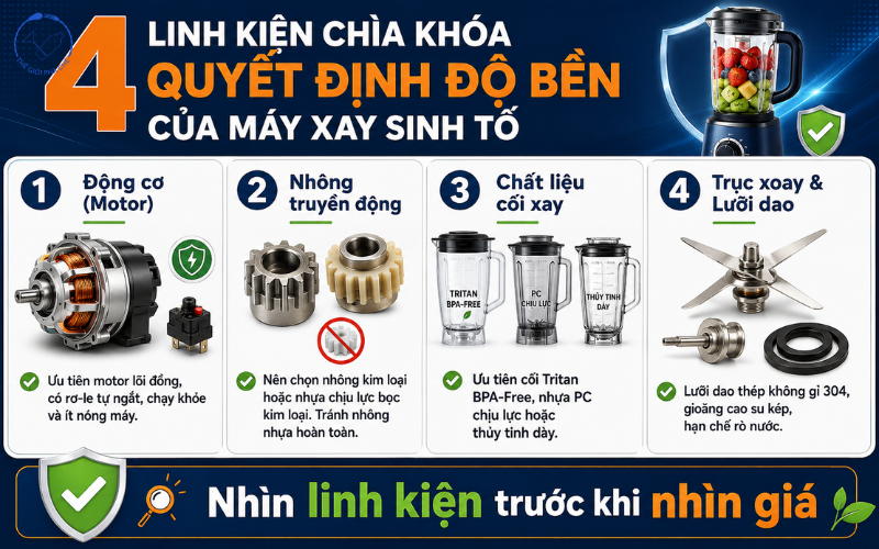 Yếu tố quyết định chiếc m&aacute;y xay sinh tố