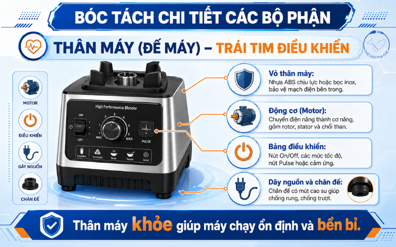 Cấu tạo m&aacute;y xay sinh tố