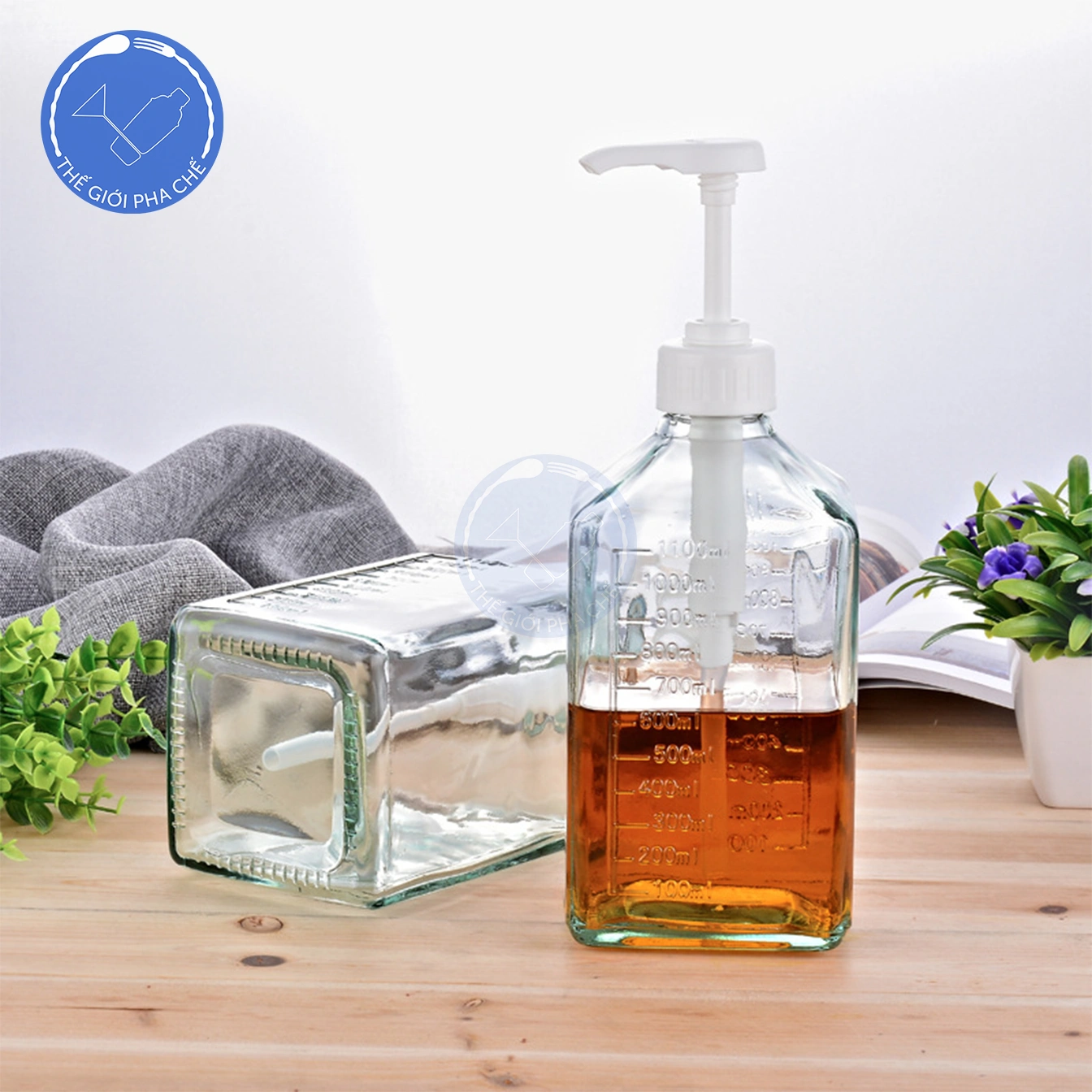 Bình pumb thủy tinh 1.1L