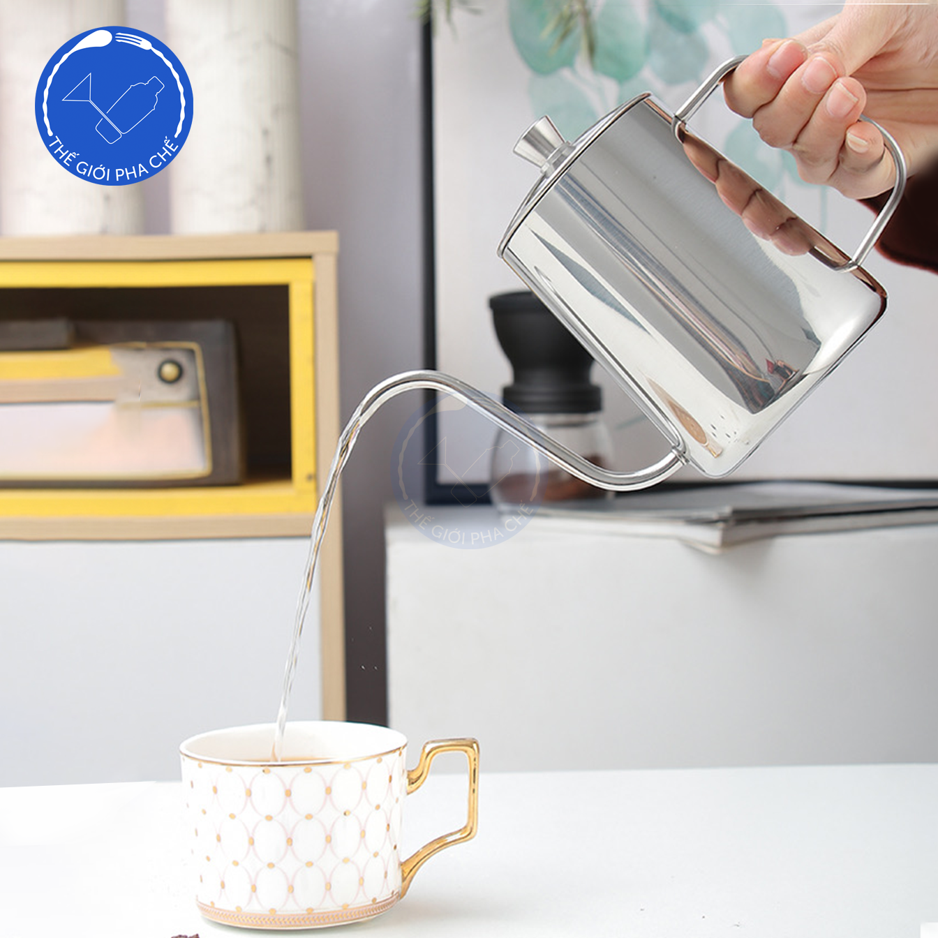Bình rót café pour Over trắng 600ml - 4