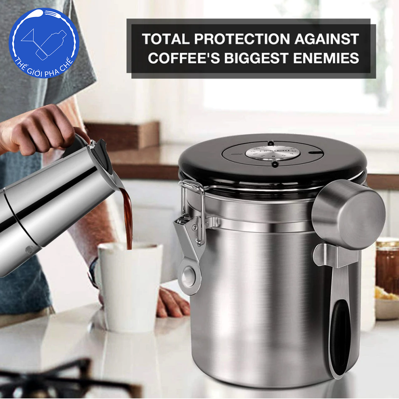 Hộp đựng cafe inox kèm thìa (Cái) - 3