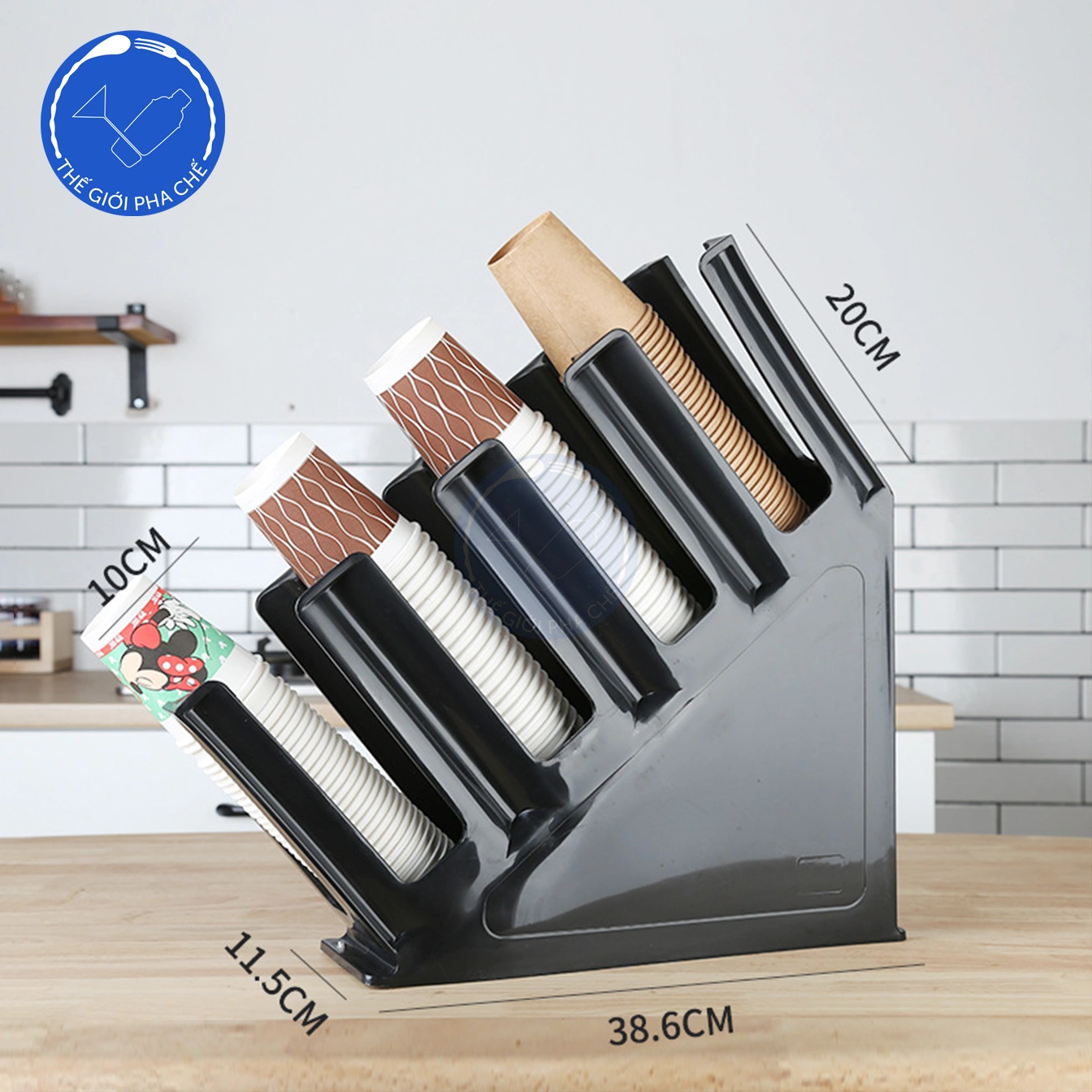 Giá để cốc nghiêng nhựa 4 ngăn