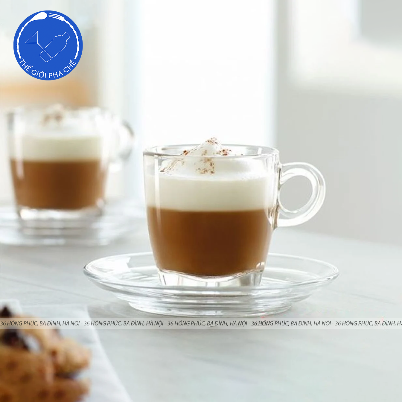 Ly thuỷ tinh Ocean Caffe Cappuccino (Bộ 6c kèm đĩa) 195ml - P02441 - TH Thái Lan - 5