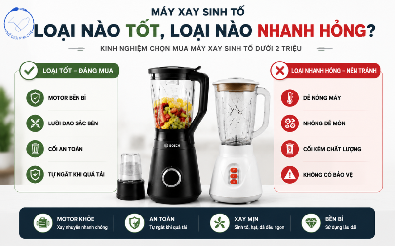 M&aacute;y xay sinh tố dưới 2 triệu, loại n&agrave;o tốt, loại n&agrave;o nhanh hỏng