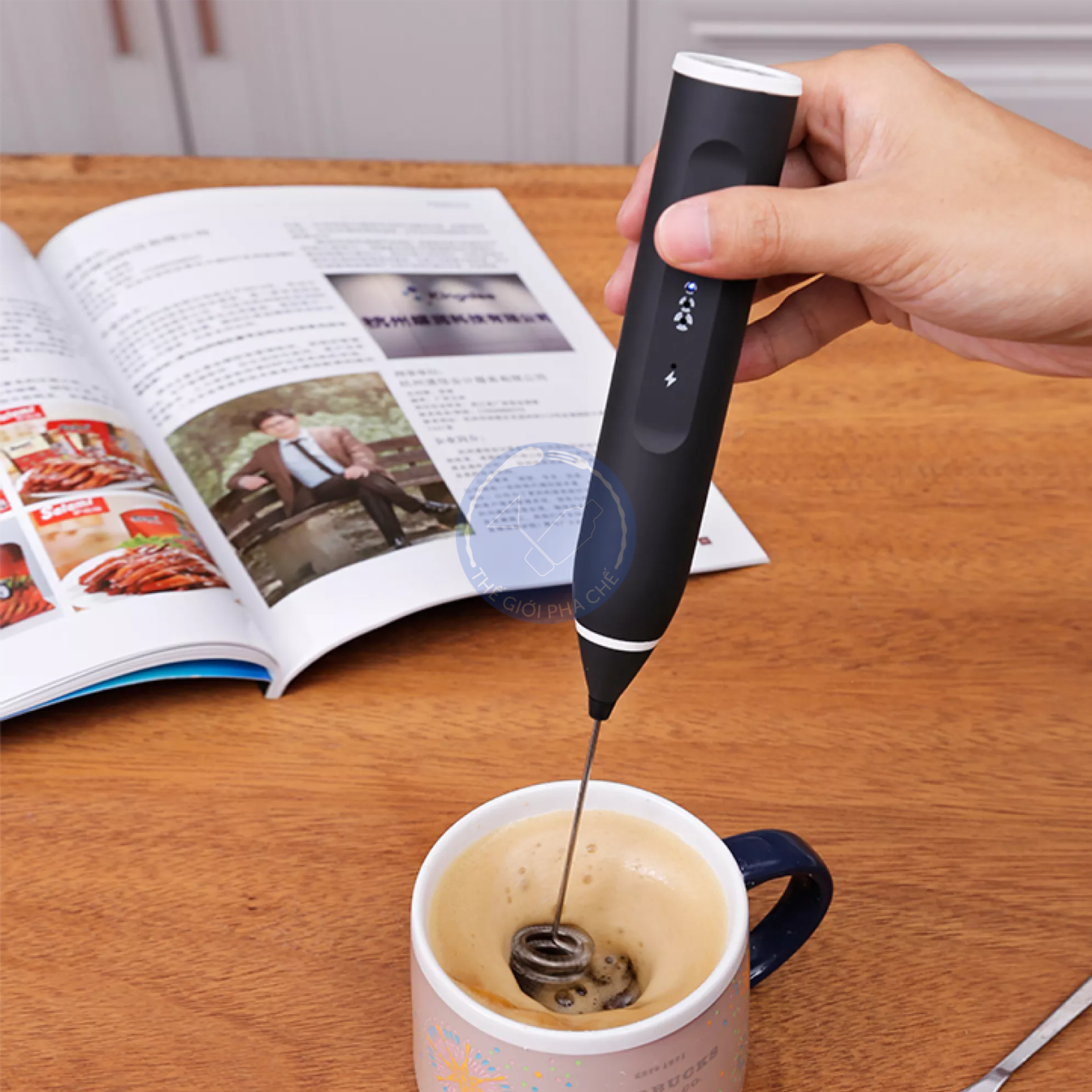 Máy đánh bọt sạc usb 2 đầu (đánh cafe/đánh trứng) - M0083 - 5