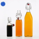 Chai thủy tinh nắp cài/ Chai kẹp vuông 250ml,500ml,1000ml