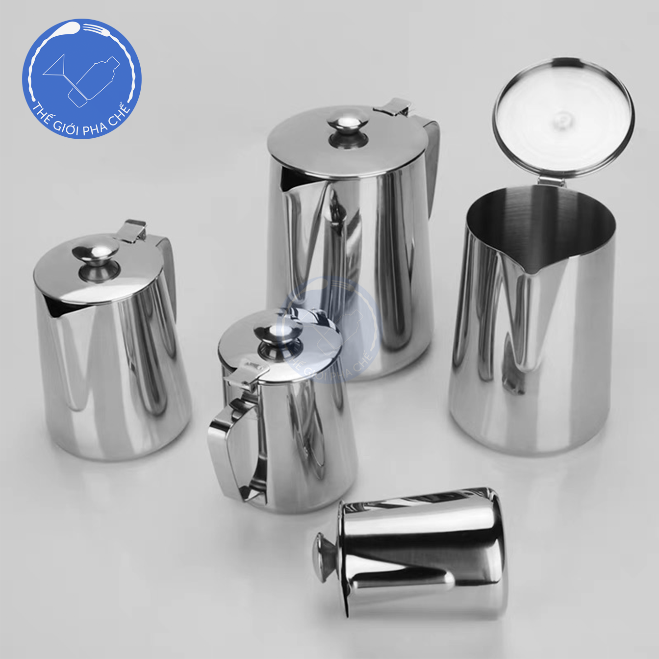 Ca đánh sữa inox có nắp - 3