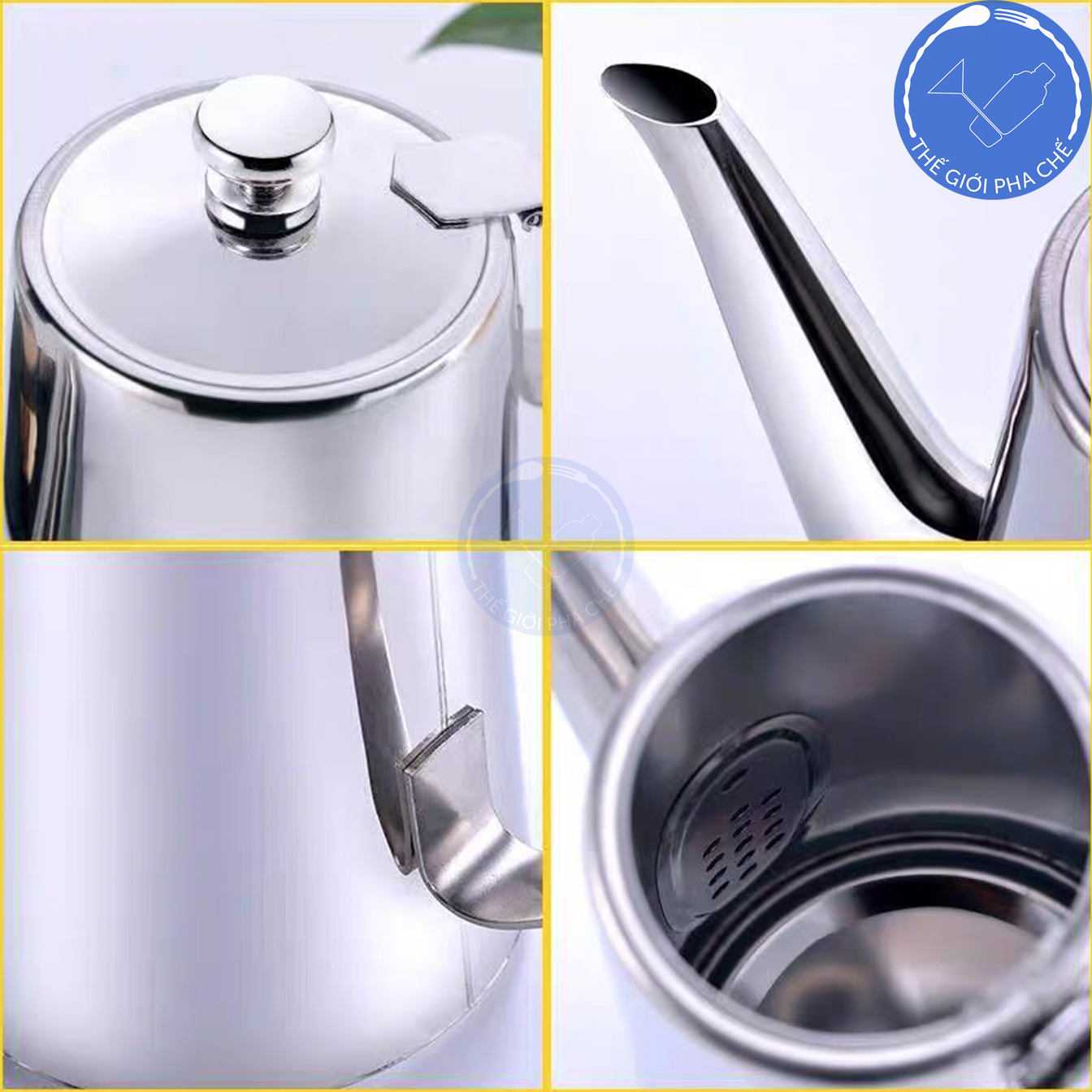 Bình rót vòi dài inox 1.5L, 2L - 3