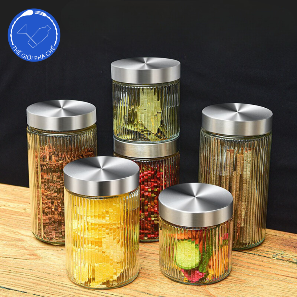 Lọ đựng thủy tinh kẻ nắp vặn (Cái) - Trung Quốc - 6