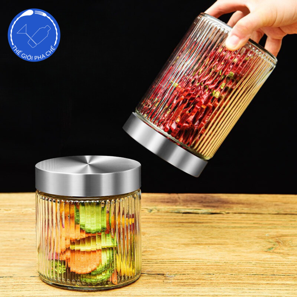 Lọ đựng thủy tinh kẻ nắp vặn (Cái) - Trung Quốc - 3