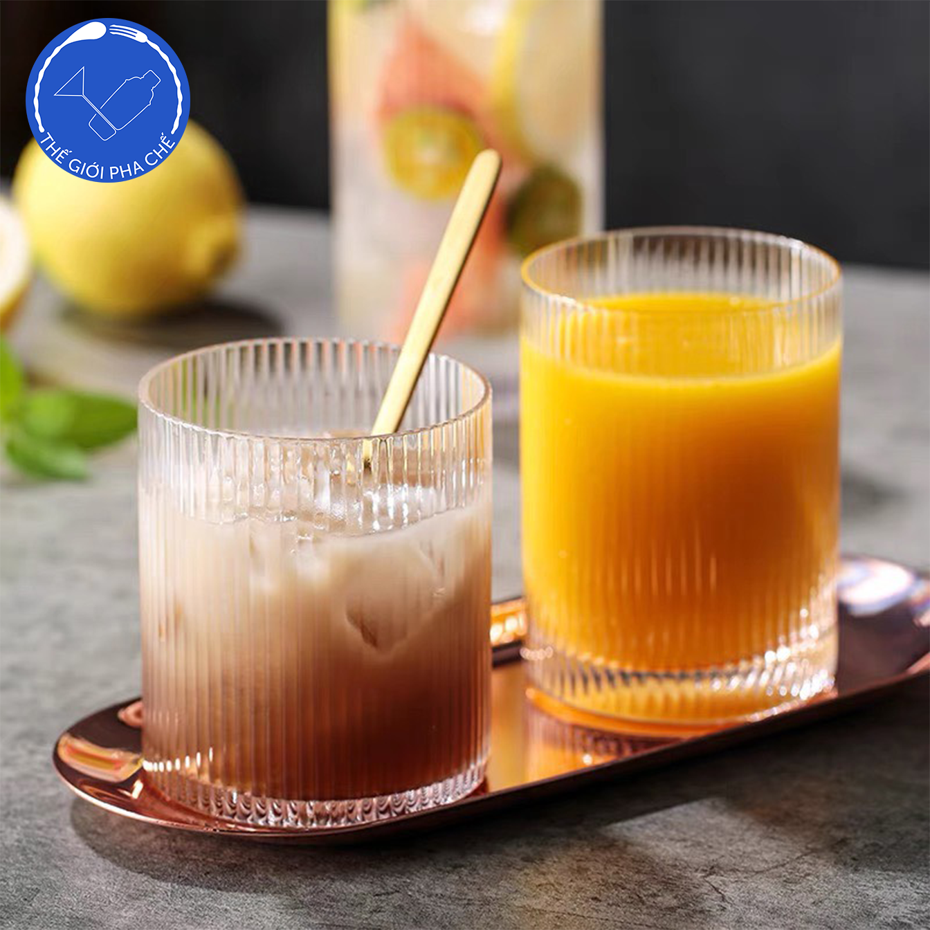 Ly thủy tinh kẻ sọc (Bộ 6c) 250ml - 309TH - Trung Quốc - 2