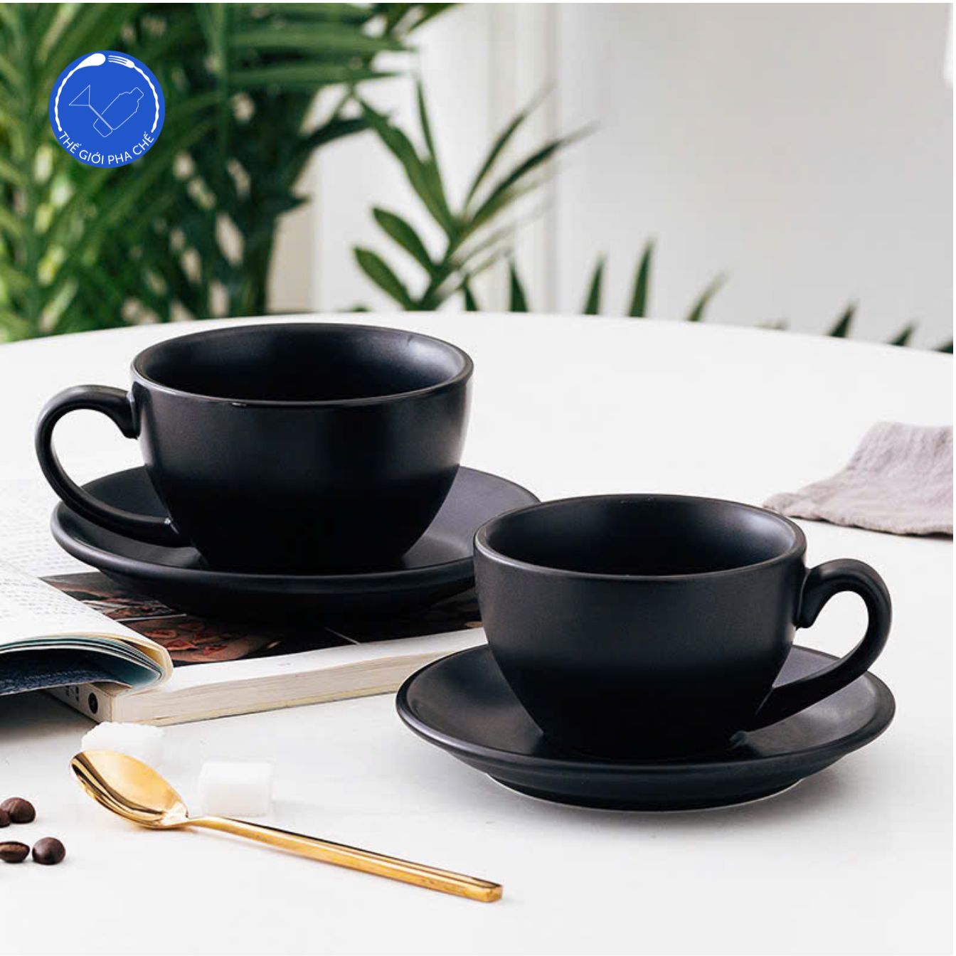 Tách sứ capu đen lì