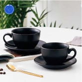 Tách sứ capu đen lì 200ml