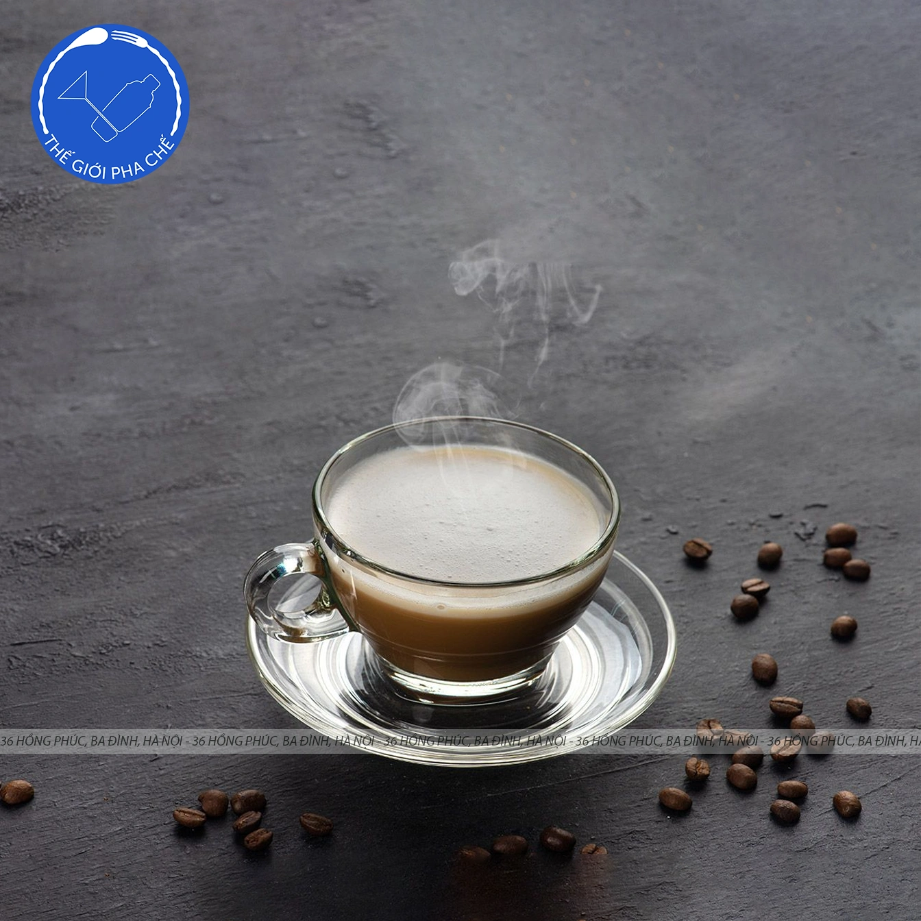 Ly thuỷ tinh Ocean Caffe Latte (Bộ 6c kèm đĩa) 260ml - P02443 - TH Thái Lan