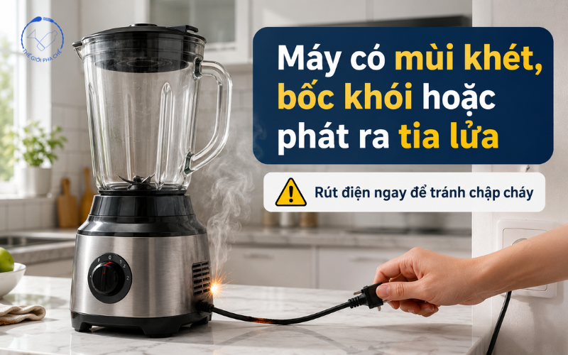 Máy xay sinh tố kêu to có thể gây ra chập cháy
