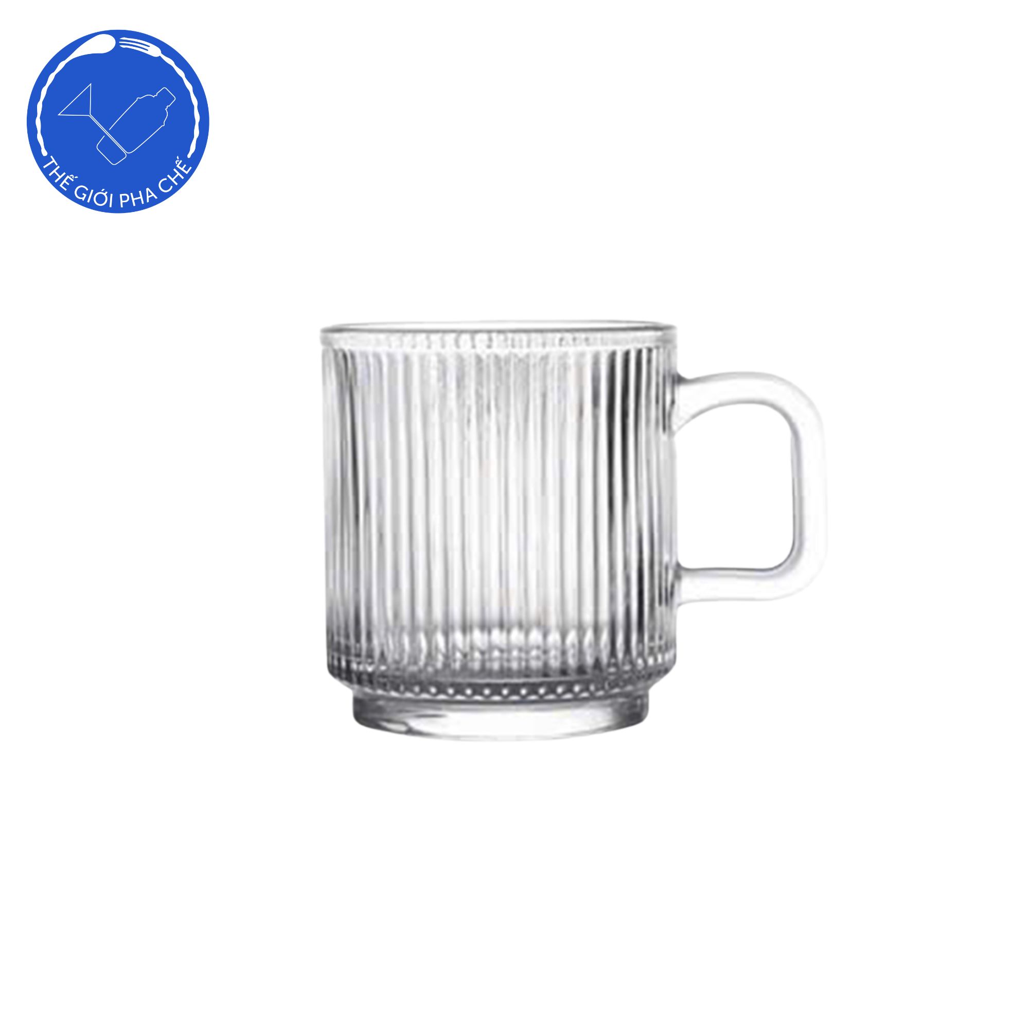 Cốc thủy tinh quai kẻ (Bộ 6c) 330ml - JB340B