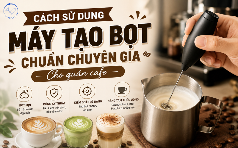 Cách sử dụng máy tạo bọt chuẩn kỹ thuật cho quán cafe