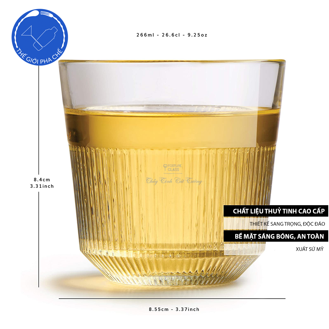 Ly thủy tinh Libbey Rayo Rocks (Bộ 6c) 266ml - 829488 - TH Mỹ - 3