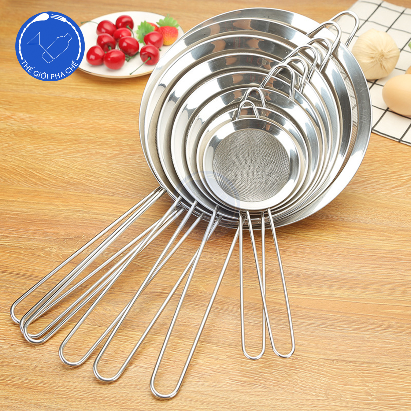 Vợt lọc chanh tròn inox (đủ size) - 7