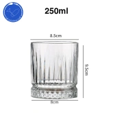 Cốc thủy tinh sọc đáy kim cương (bộ 6c) 200ml
