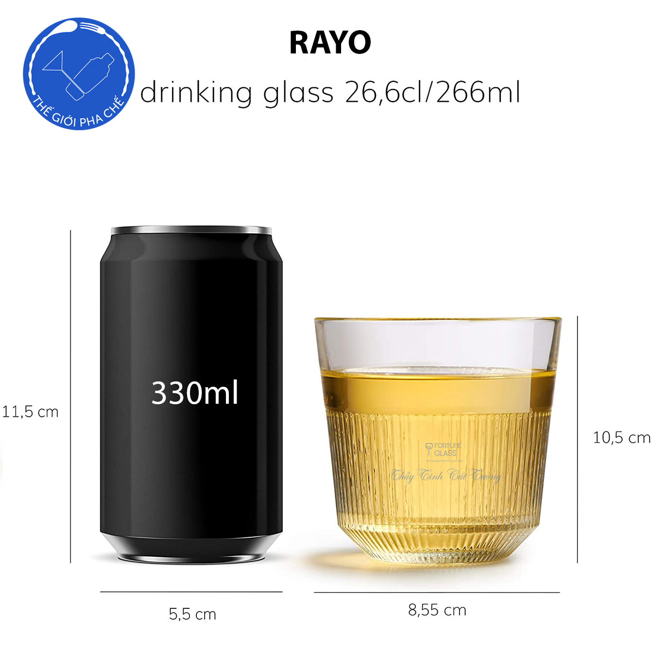 Ly thủy tinh Libbey Rayo Rocks (Bộ 6c) 266ml - 829488 - TH Mỹ - 4