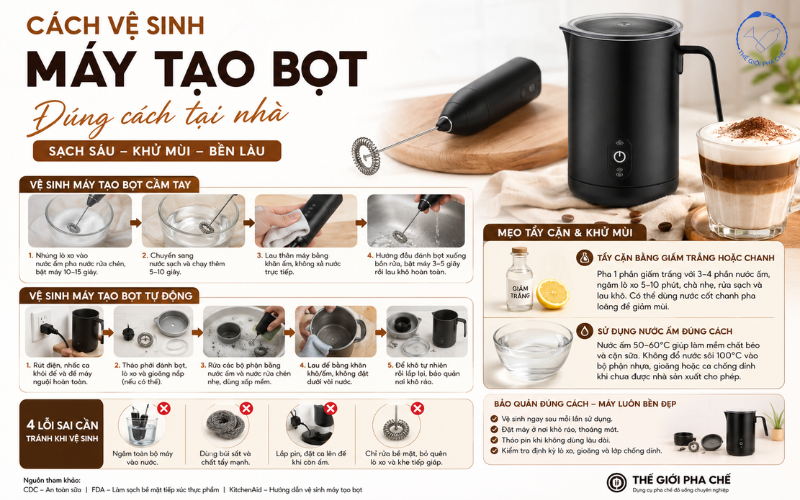 C&aacute;ch vệ sinh m&aacute;y tạo bọt