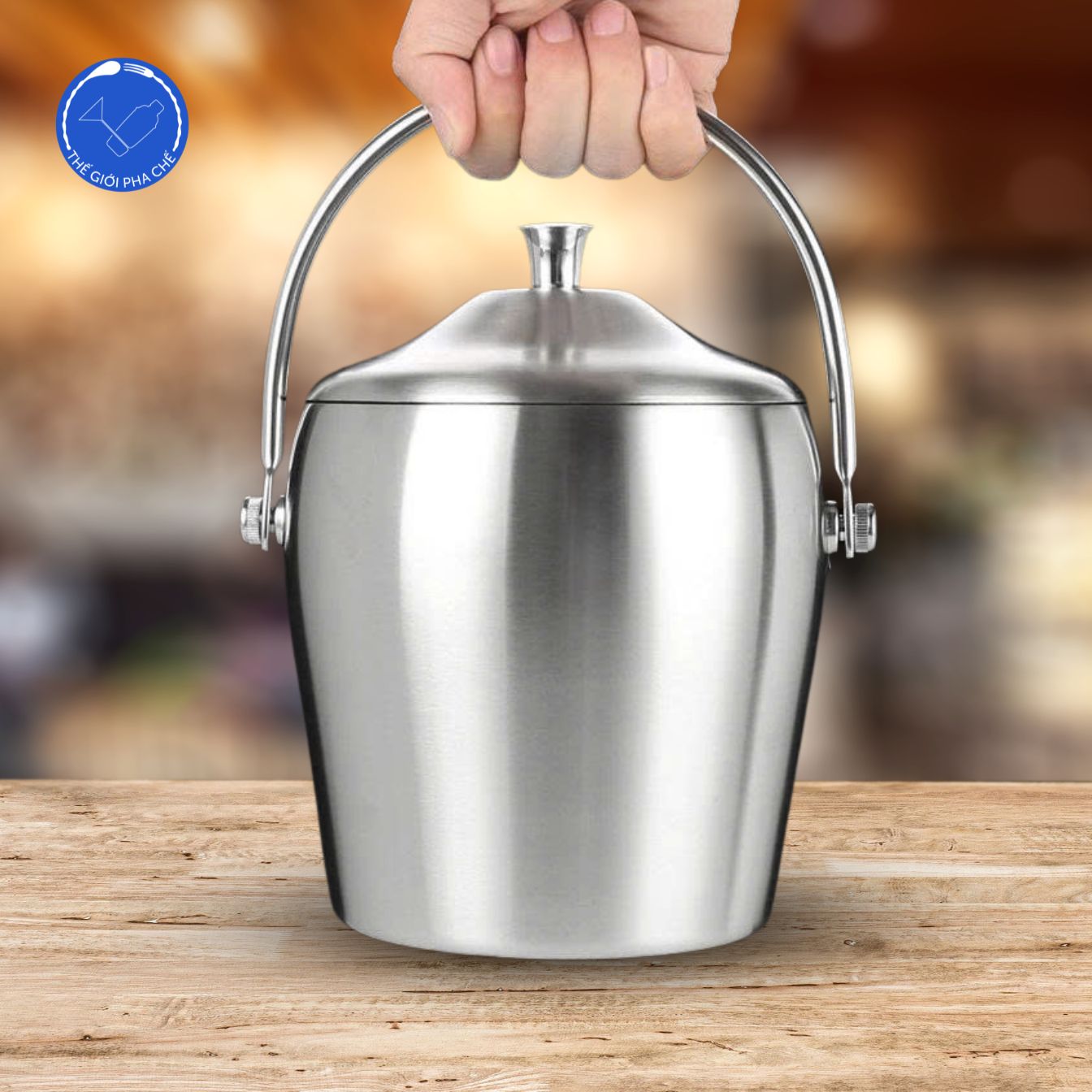 Xô đá inox 2 lớp có nắp
