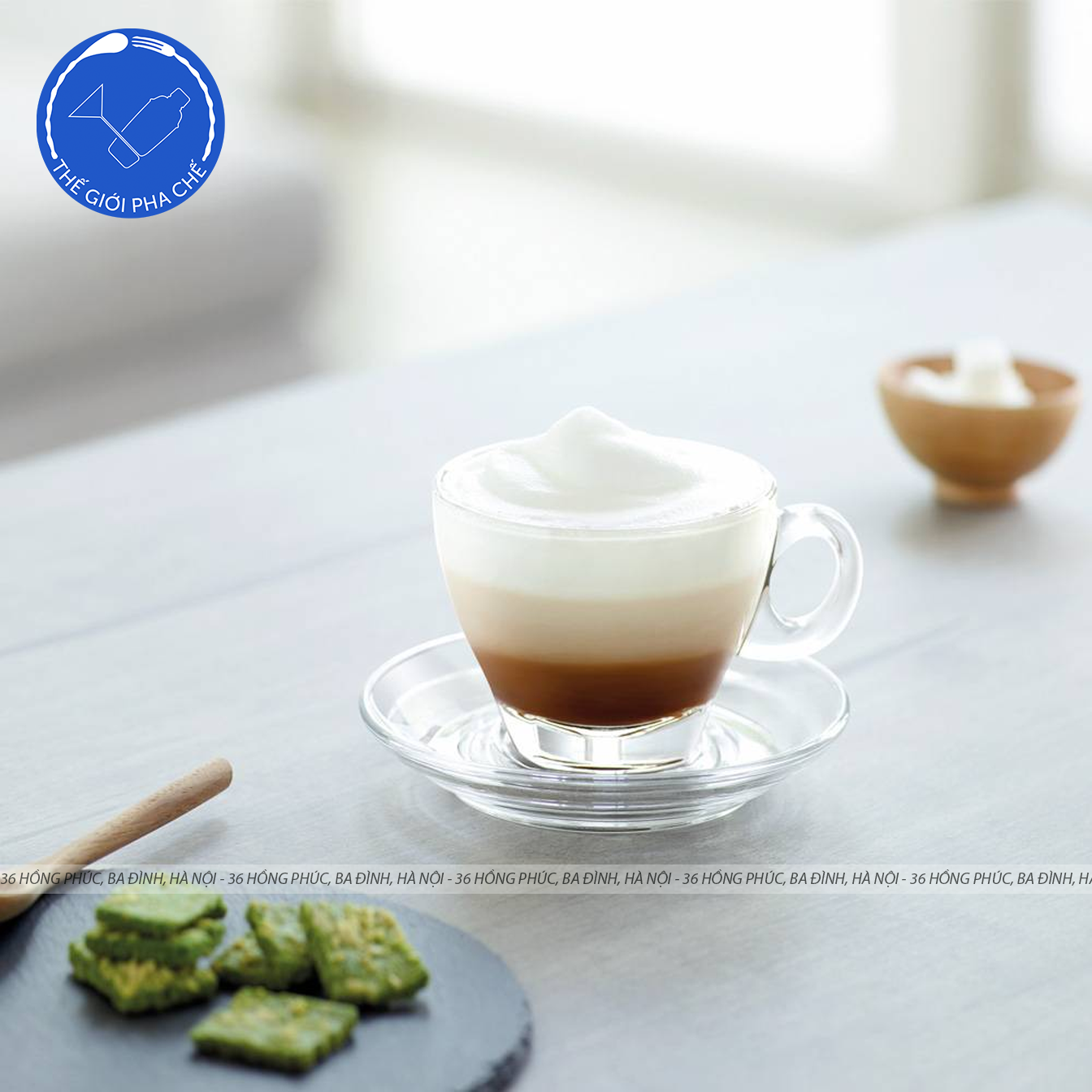 Ly thuỷ tinh Ocean Caffe Latte (Bộ 6c kèm đĩa) 260ml - P02443 - TH Thái Lan - 3