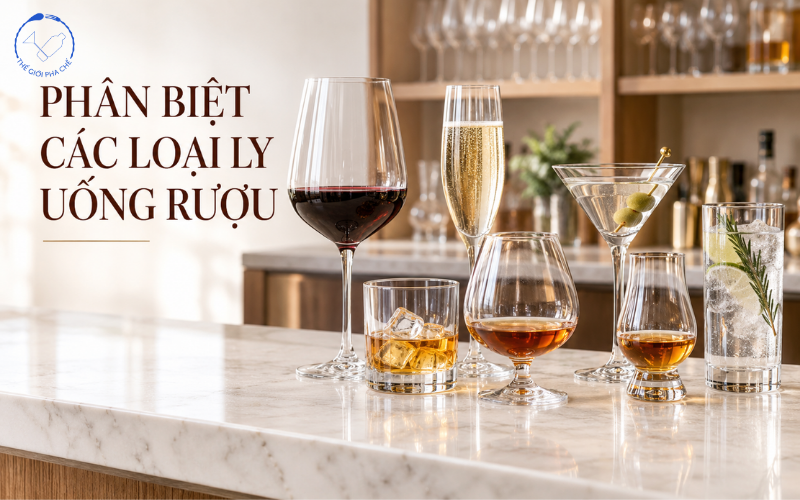 Hướng dẫn phân biệt các loại ly uống rượu đúng chuẩn