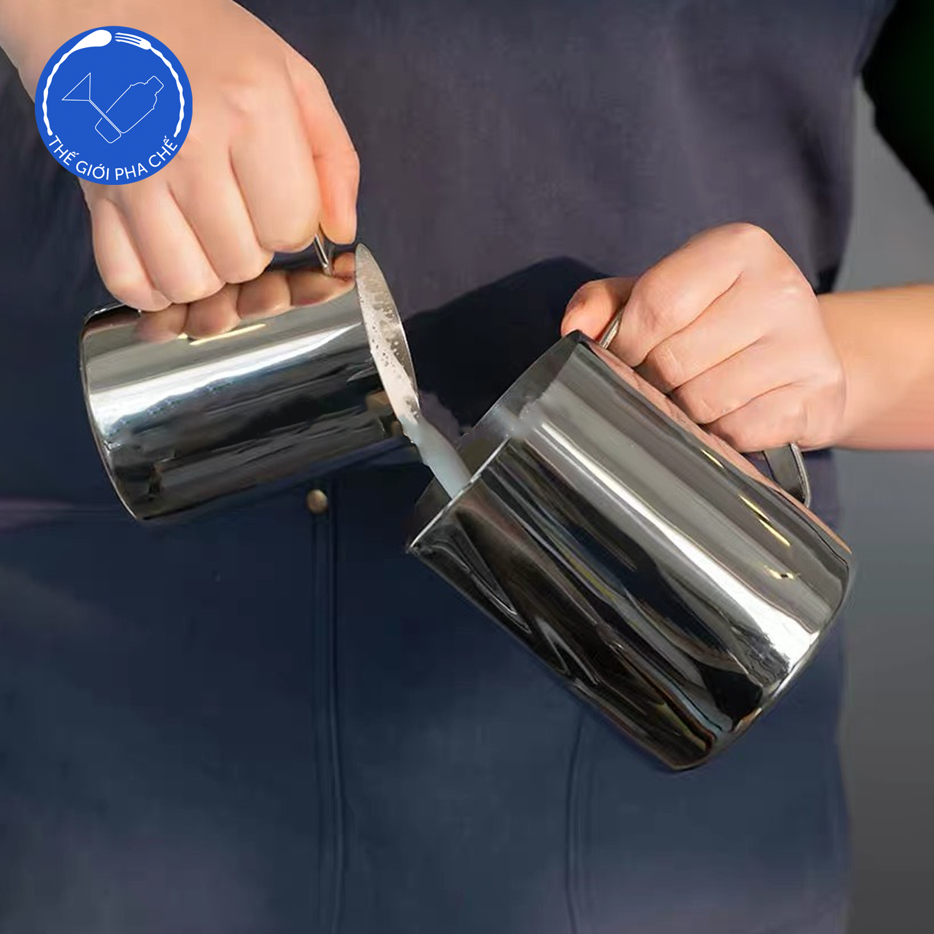 Ca đánh sữa inox không vạch đong - 5