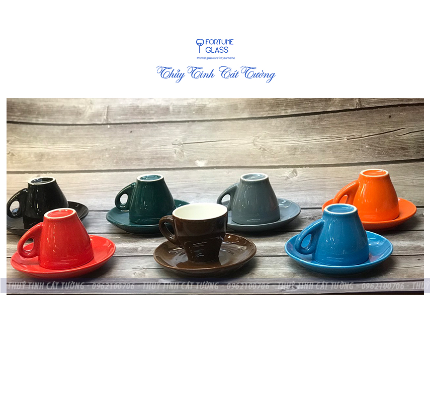 Set tách espresso màu (70ml) - 3