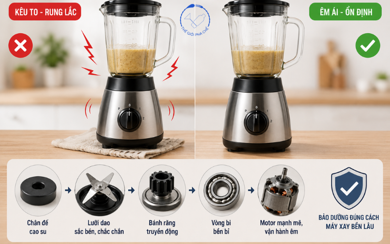 Máy xay sinh tố kêu to
