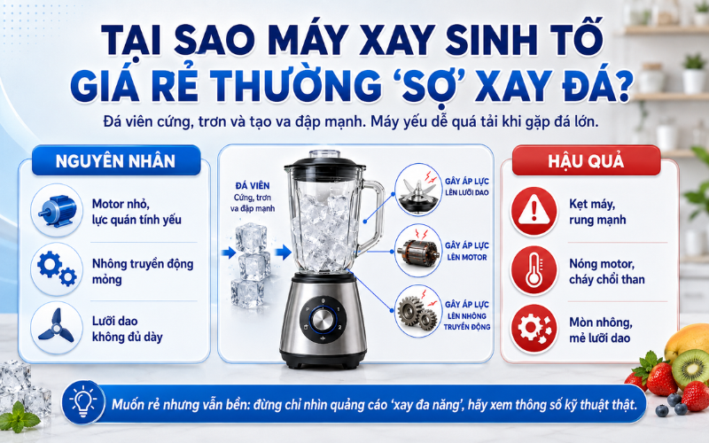Tiêu chí chọn máy xay sinh tố xay được đá