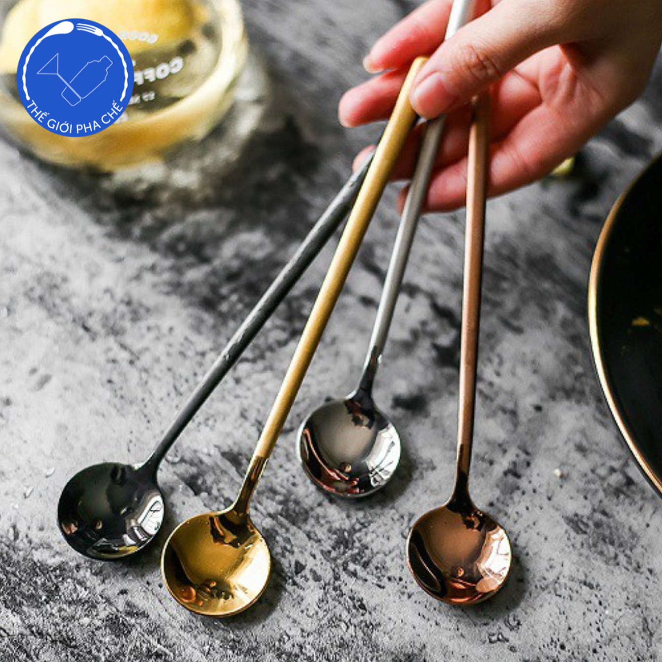 Thìa inox tròn ngắn màu (10c) - 3