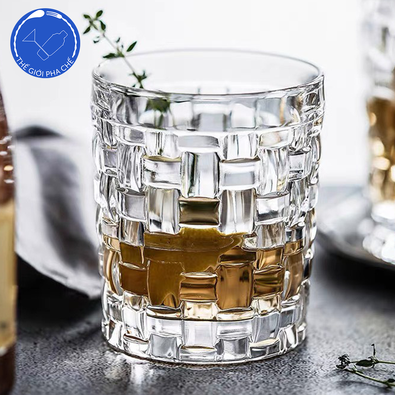 Cốc thủy tinh ô vuông thấp (Bộ 6c) 345ml - 5412G - Trung Quốc - 2