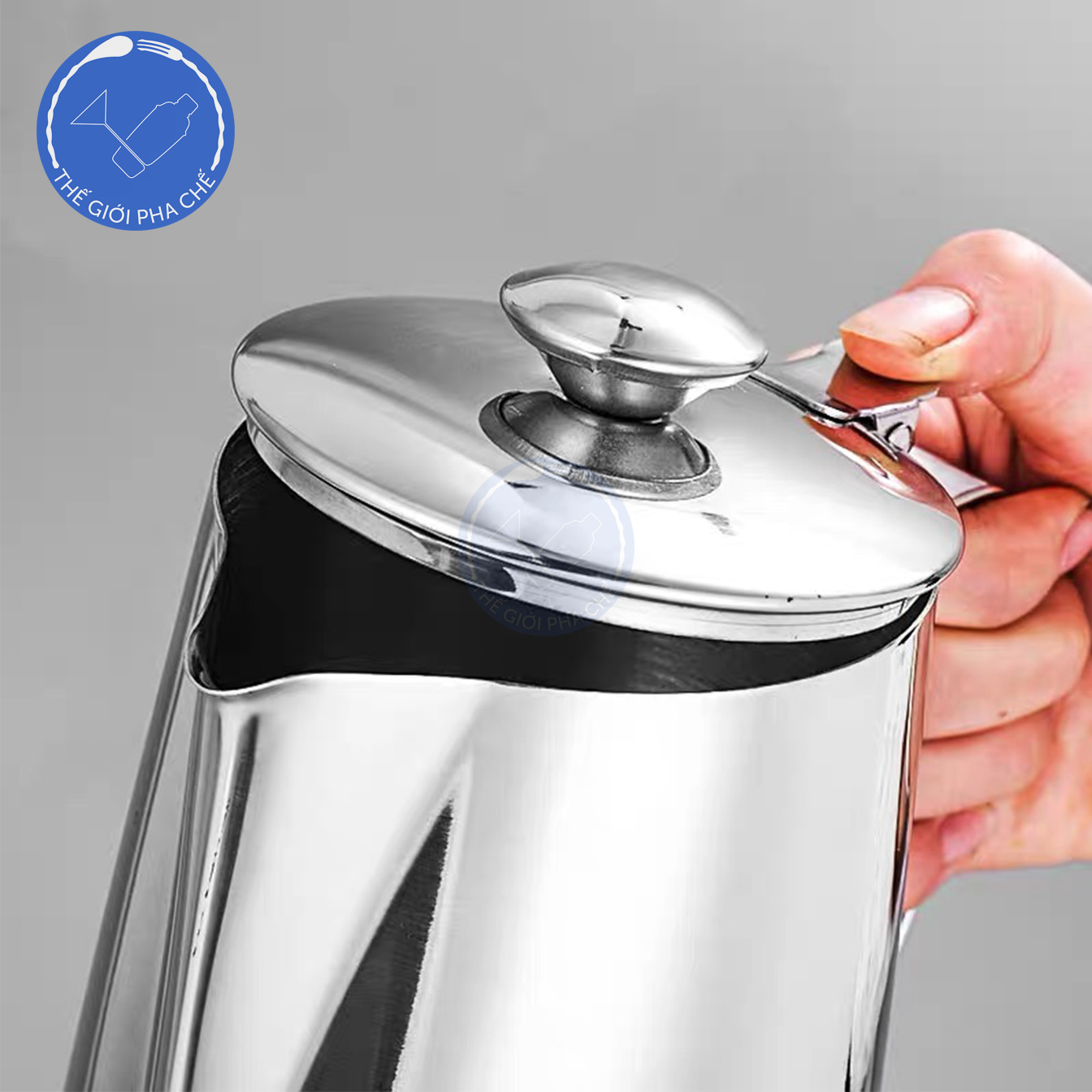 Ca đánh sữa inox có nắp - 7