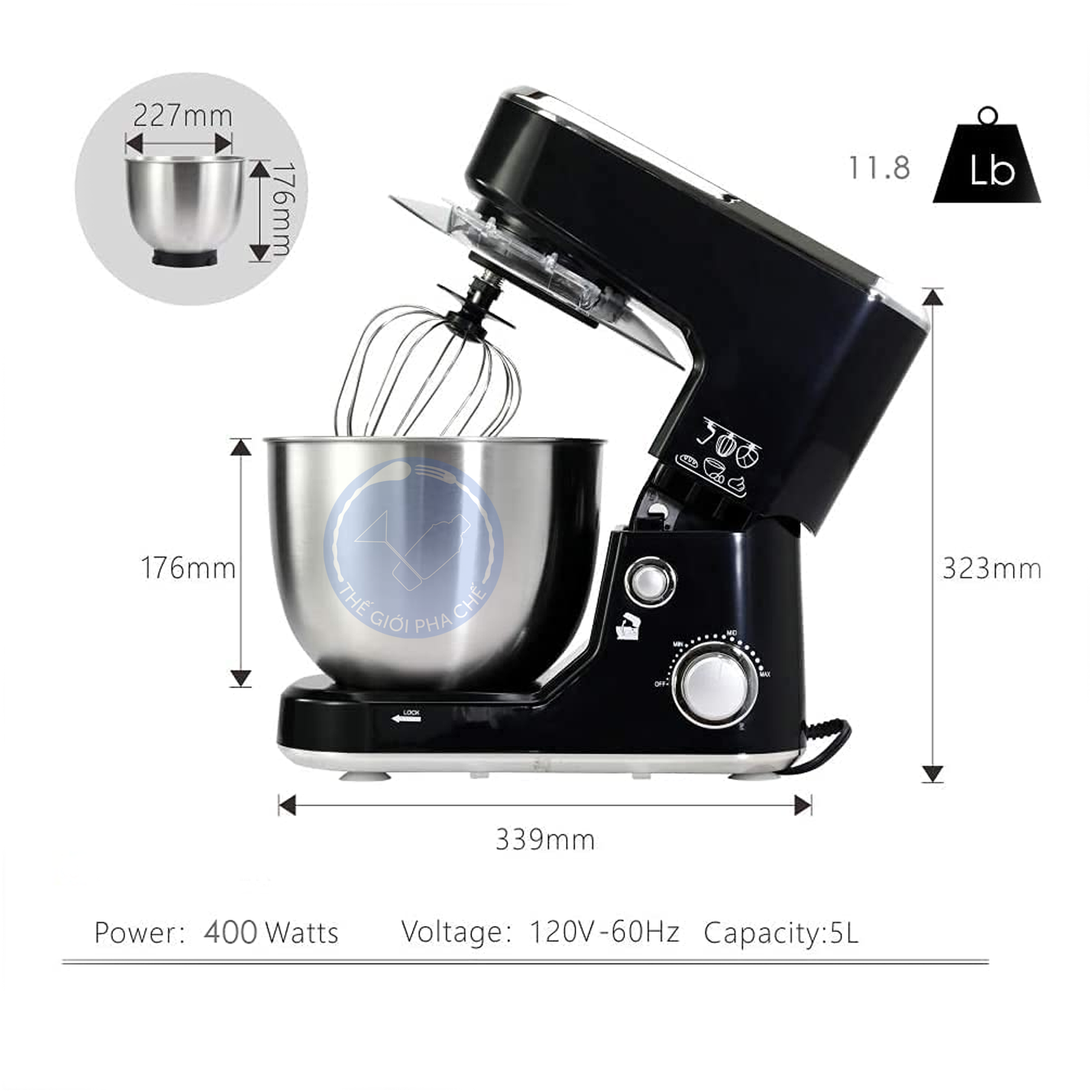 Máy đánh trứng Stelang  5L SC-236 1000W - 7