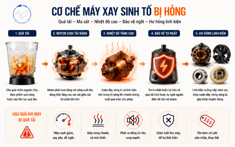 Cơ chế máy say sinh tố bị nóng, hỏng