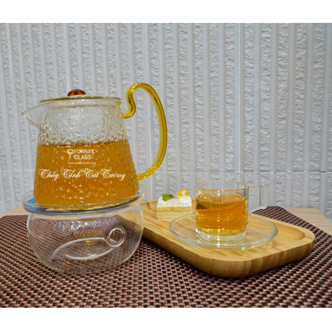 Set ấm rót màu tam giác kèm bếp và tách LG49 - SET41