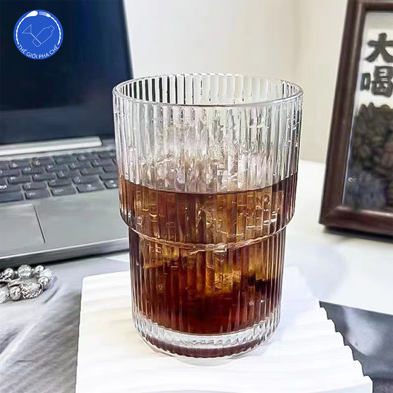 Cốc thủy tinh sọc có ngấn (Bộ 6c) 430ml - 3