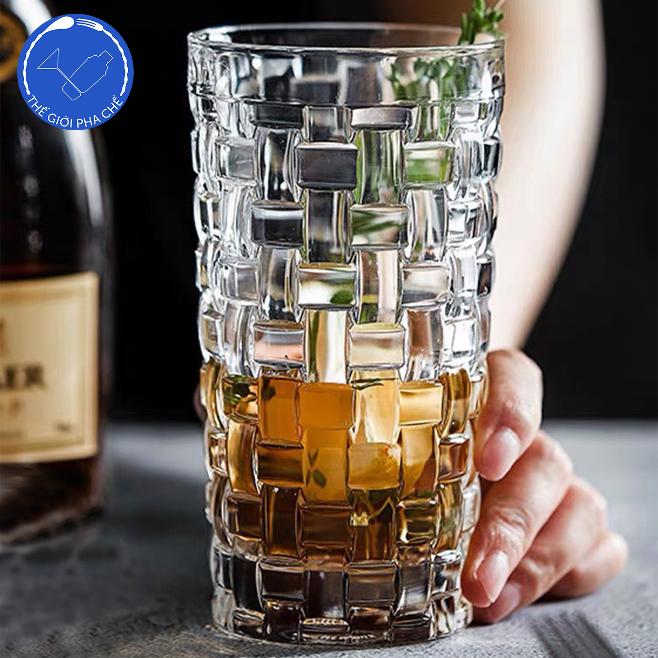 Cốc thủy tinh ô vuông cao (Bộ 6c)415ml - 814GG - Trung Quốc - 4