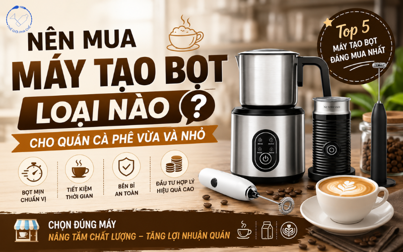 Nên mua máy tạo bọt loại nào cho quán cà phê vừa và nhỏ?