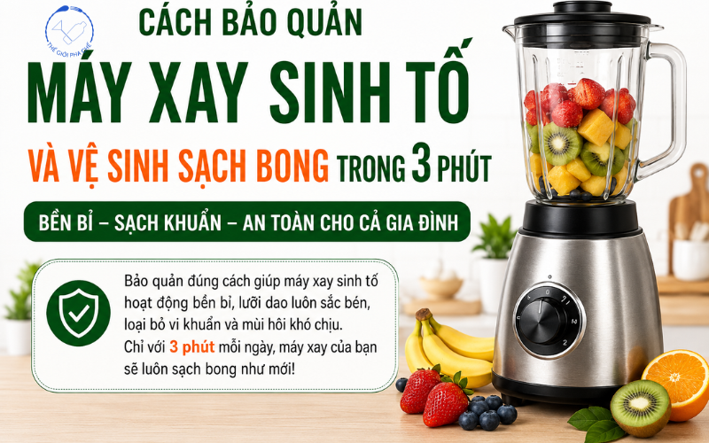 Cách bảo quản máy xay sinh tố và vệ sinh sạch bong trong 3 phút