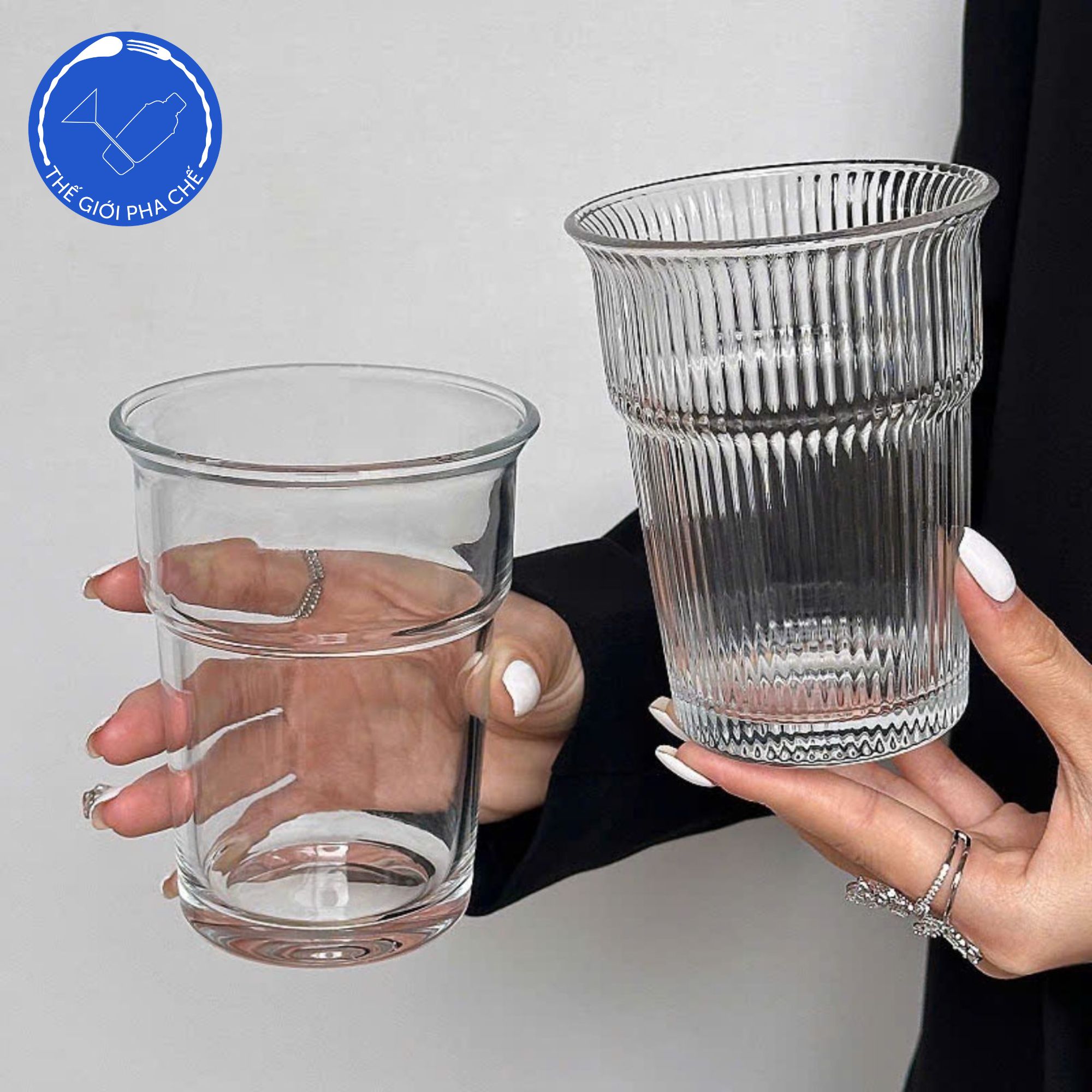 Cốc thủy tinh trơn có ngấn TQ 1004PG 430ml (bộ 6 cái)