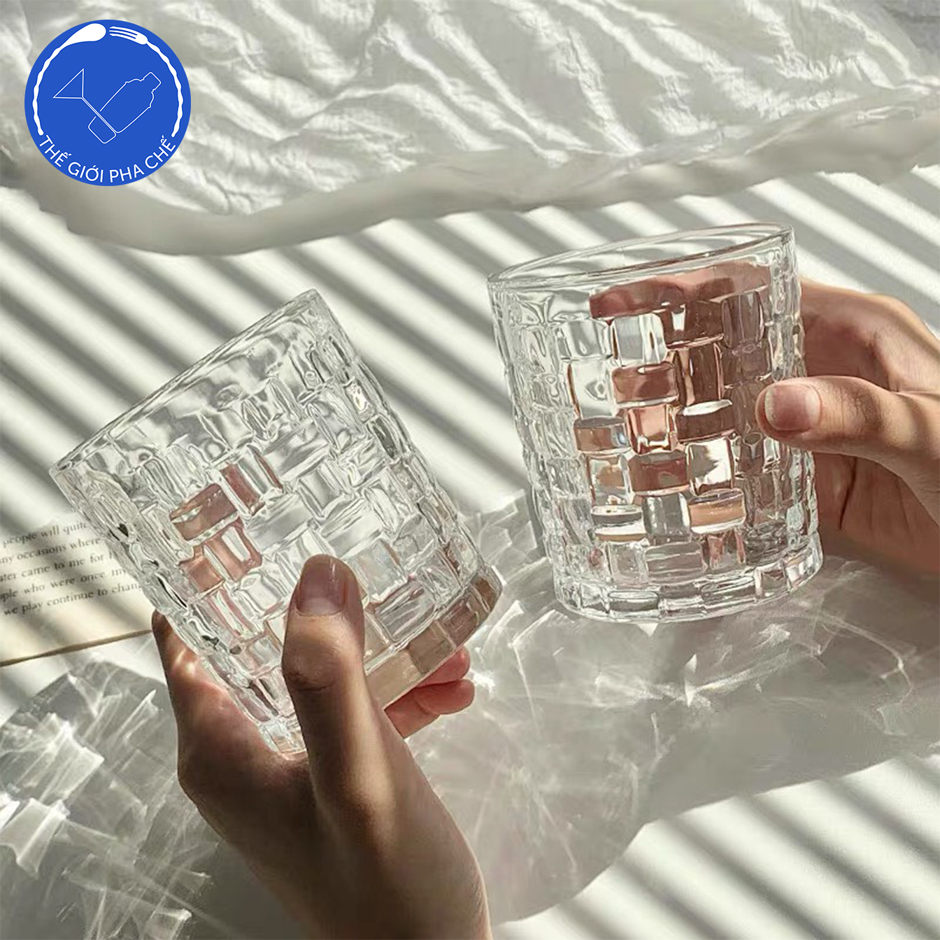 Cốc thủy tinh ô vuông thấp (Bộ 6c) 345ml - 5412G - Trung Quốc - 3