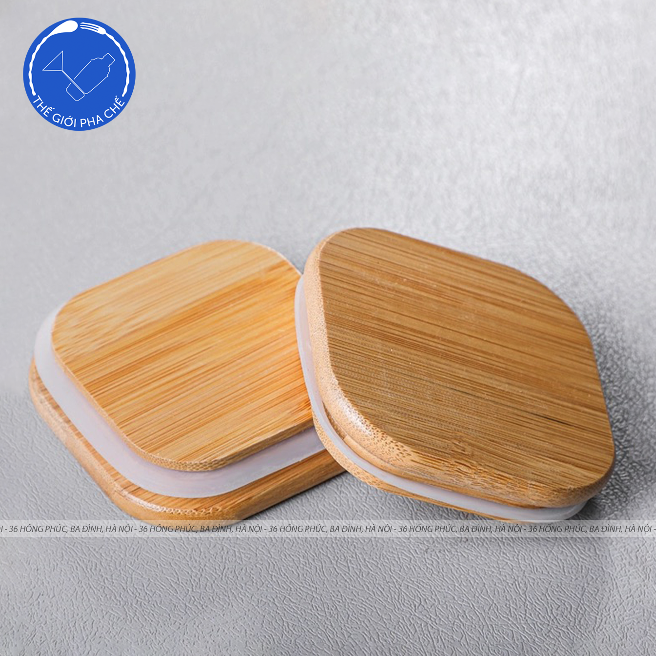 Lọ thủy tinh vuông nắp tre - 9
