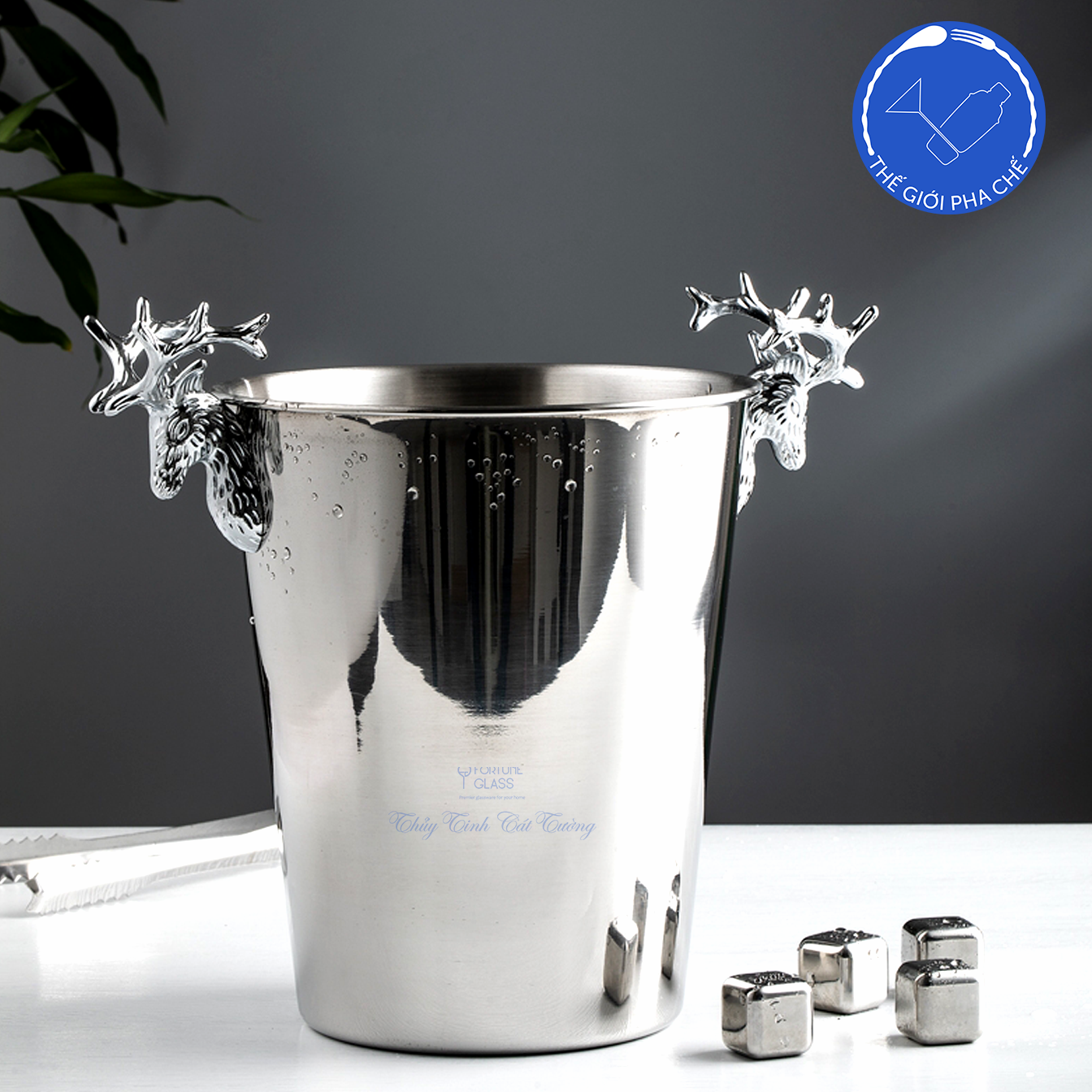 Xô đá tai hươu inox cao cấp (5000ml)