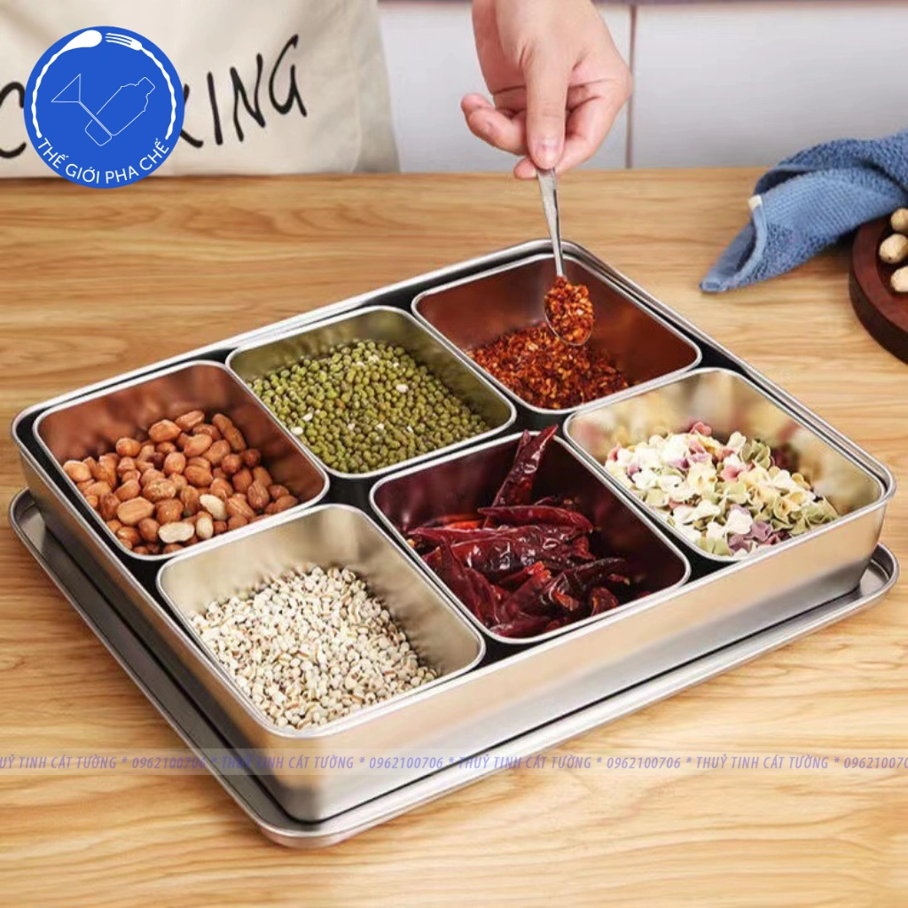 Hộp đựng topping inox