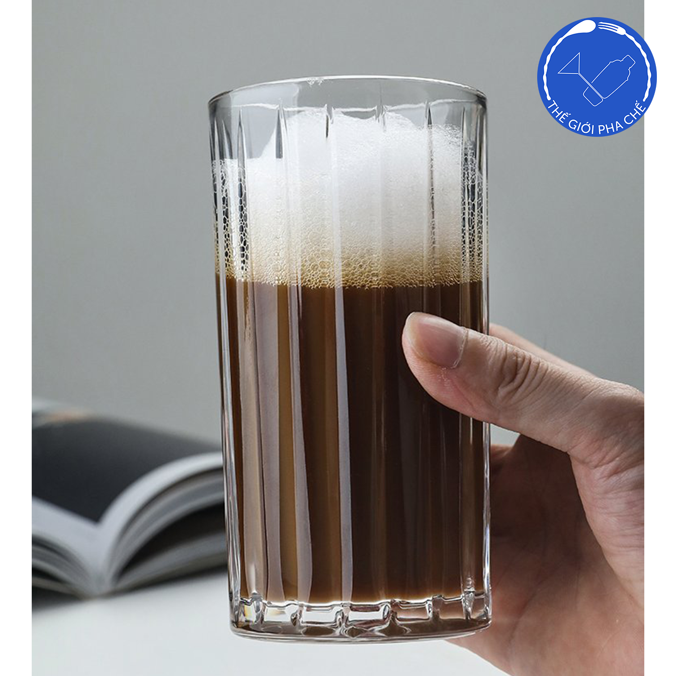 Cốc thủy tinh kẻ sọc ( Bộ 6 cái) 400ml - 614A - 2